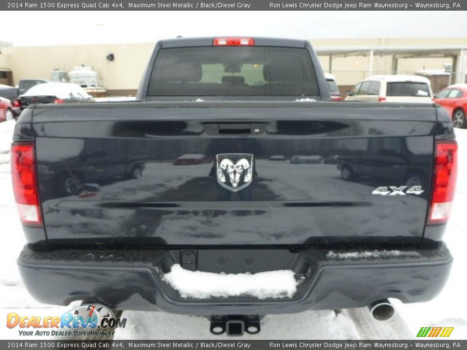 2014 Ram 1500 Express Quad Cab 4x4 Maximum Steel Metallic / Black/Diesel Gray Photo #4