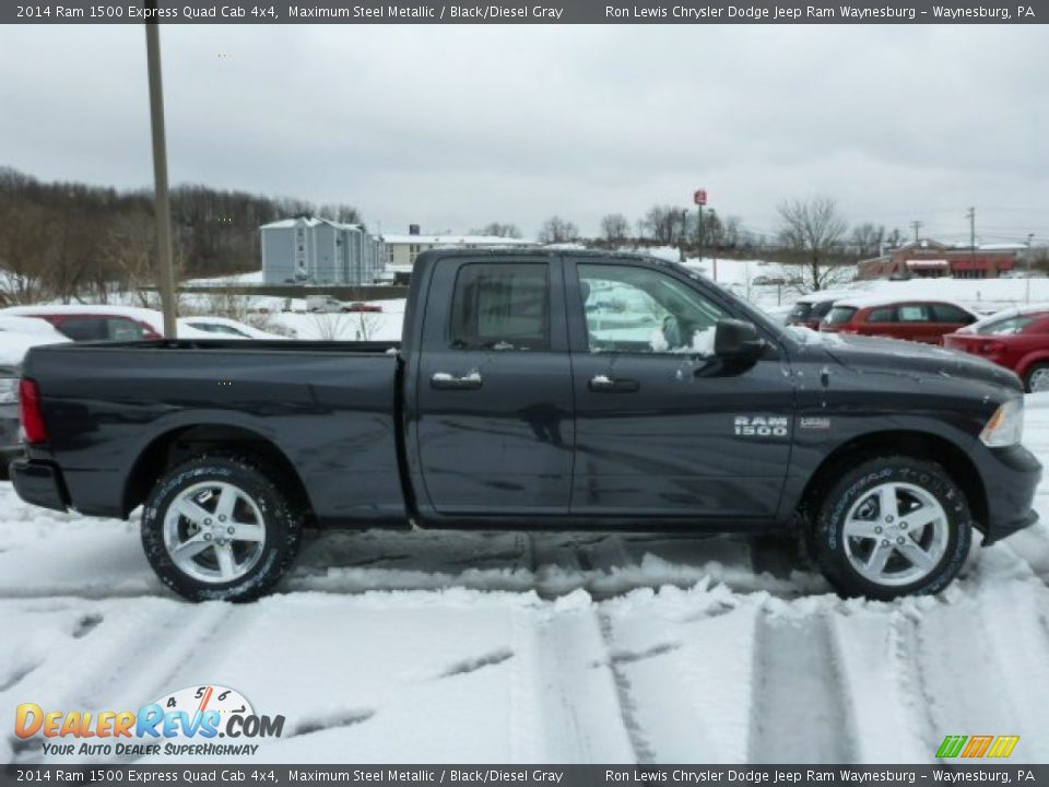 2014 Ram 1500 Express Quad Cab 4x4 Maximum Steel Metallic / Black/Diesel Gray Photo #7