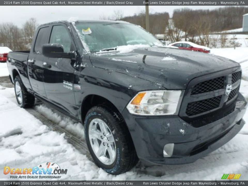 2014 Ram 1500 Express Quad Cab 4x4 Maximum Steel Metallic / Black/Diesel Gray Photo #10