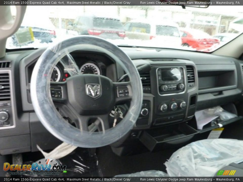 2014 Ram 1500 Express Quad Cab 4x4 Maximum Steel Metallic / Black/Diesel Gray Photo #15