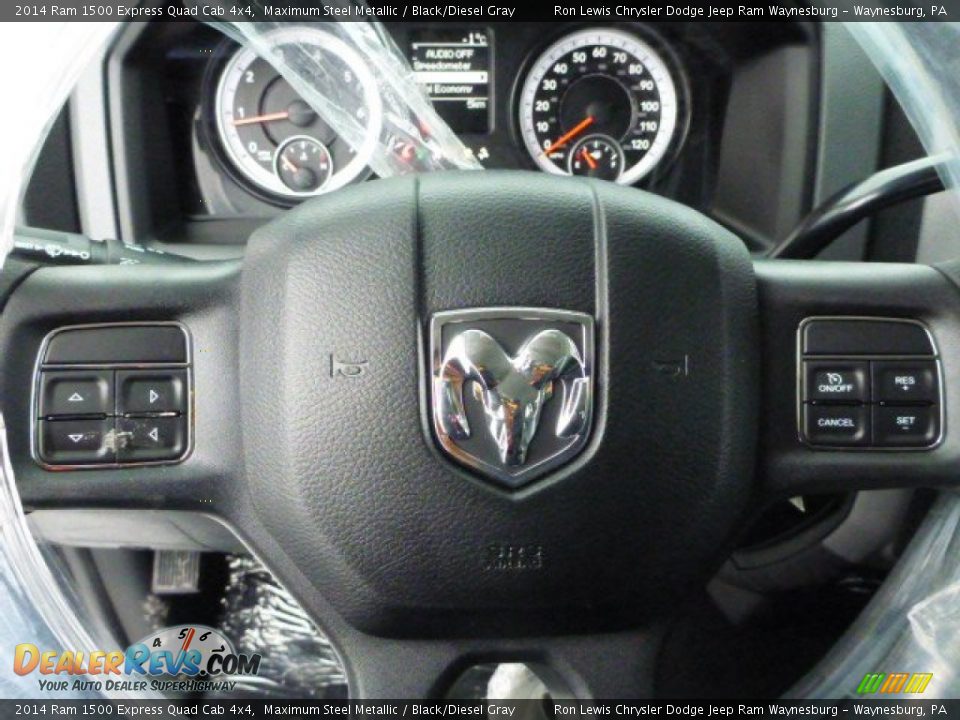 2014 Ram 1500 Express Quad Cab 4x4 Maximum Steel Metallic / Black/Diesel Gray Photo #17