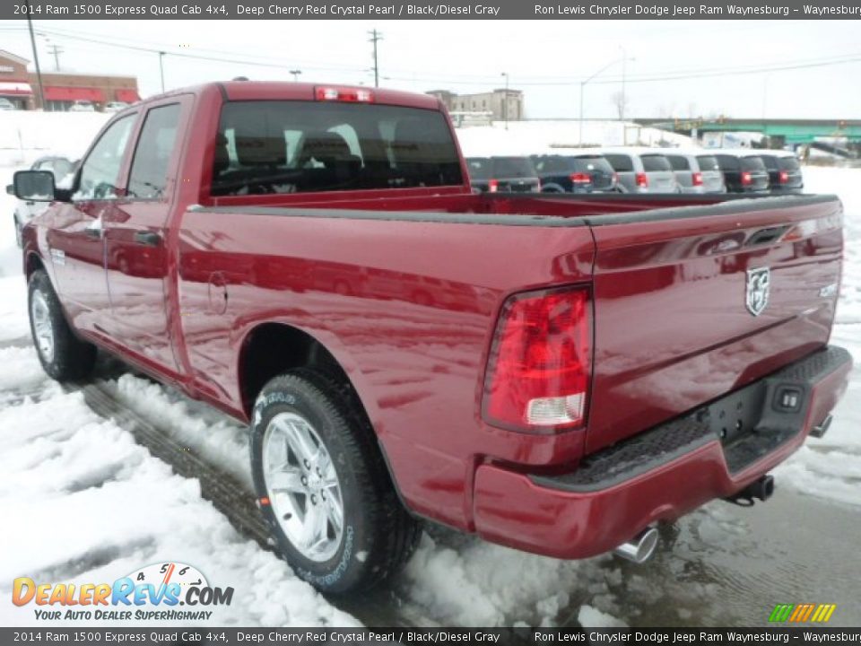 2014 Ram 1500 Express Quad Cab 4x4 Deep Cherry Red Crystal Pearl / Black/Diesel Gray Photo #3