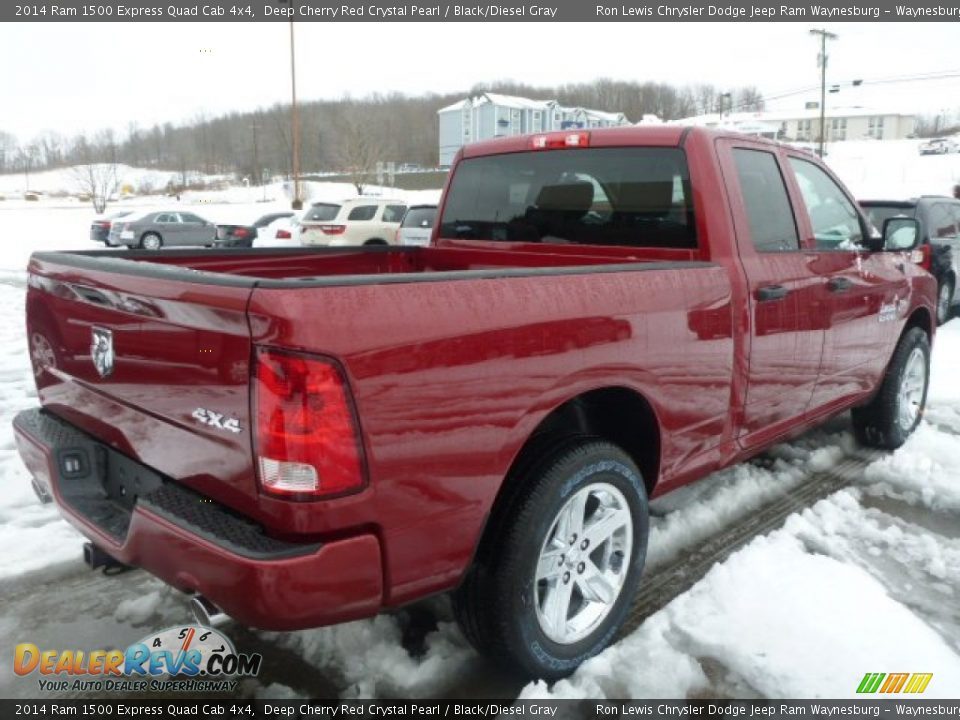 2014 Ram 1500 Express Quad Cab 4x4 Deep Cherry Red Crystal Pearl / Black/Diesel Gray Photo #6