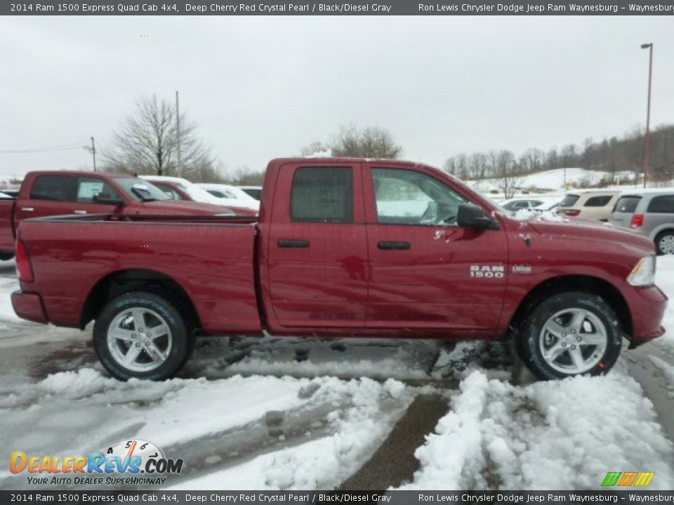 2014 Ram 1500 Express Quad Cab 4x4 Deep Cherry Red Crystal Pearl / Black/Diesel Gray Photo #7