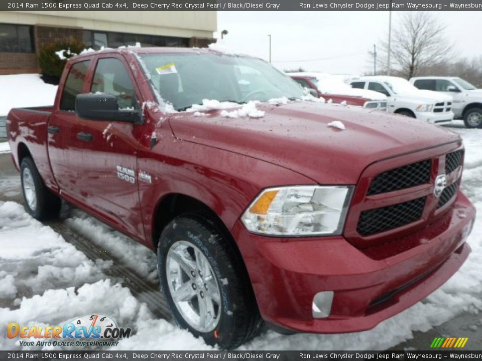 2014 Ram 1500 Express Quad Cab 4x4 Deep Cherry Red Crystal Pearl / Black/Diesel Gray Photo #10