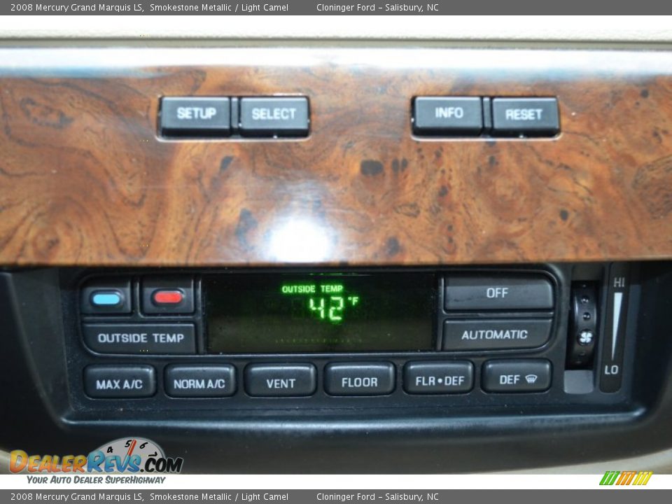 2008 Mercury Grand Marquis LS Smokestone Metallic / Light Camel Photo #20