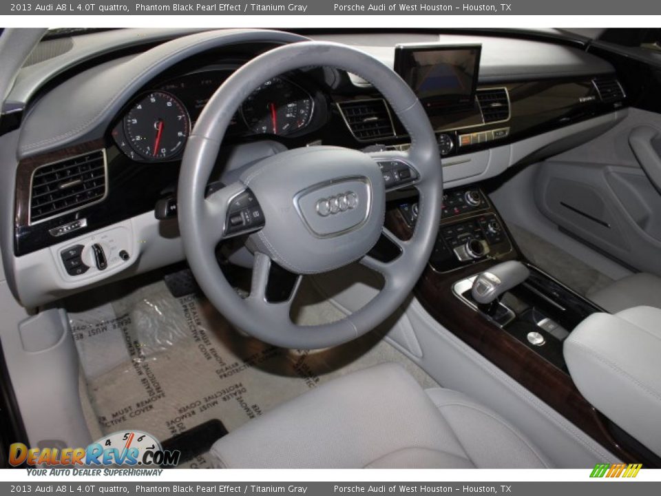 2013 Audi A8 L 4.0T quattro Phantom Black Pearl Effect / Titanium Gray Photo #13
