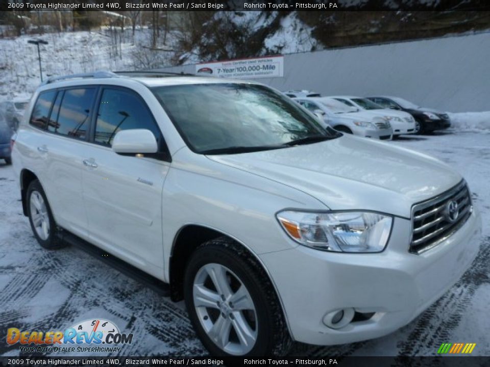 2009 Toyota Highlander Limited 4WD Blizzard White Pearl / Sand Beige Photo #1