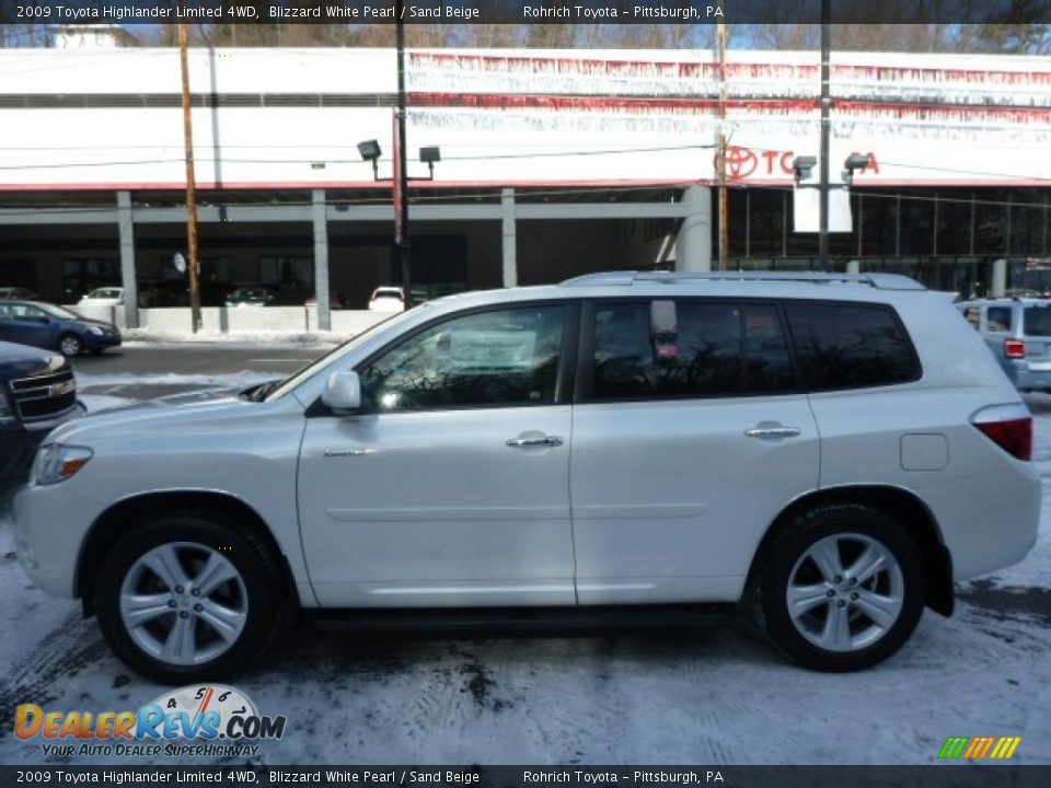 2009 Toyota Highlander Limited 4WD Blizzard White Pearl / Sand Beige Photo #2