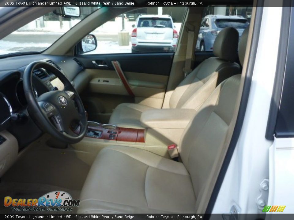 2009 Toyota Highlander Limited 4WD Blizzard White Pearl / Sand Beige Photo #4