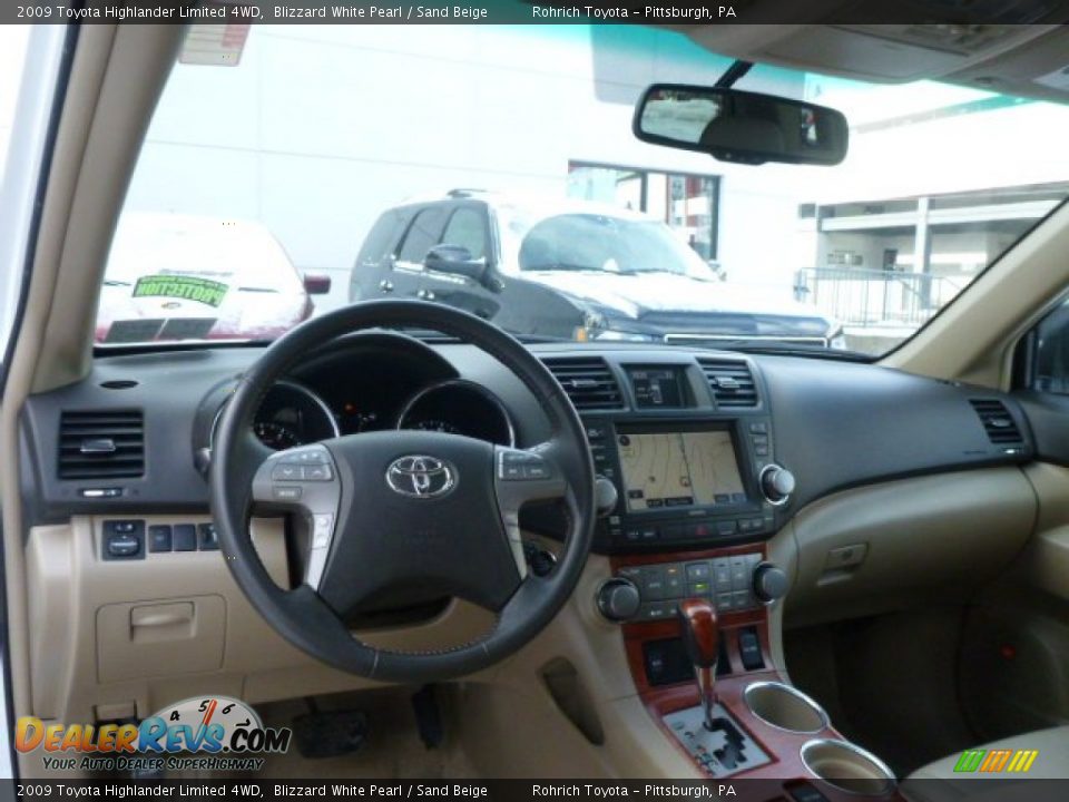 2009 Toyota Highlander Limited 4WD Blizzard White Pearl / Sand Beige Photo #6