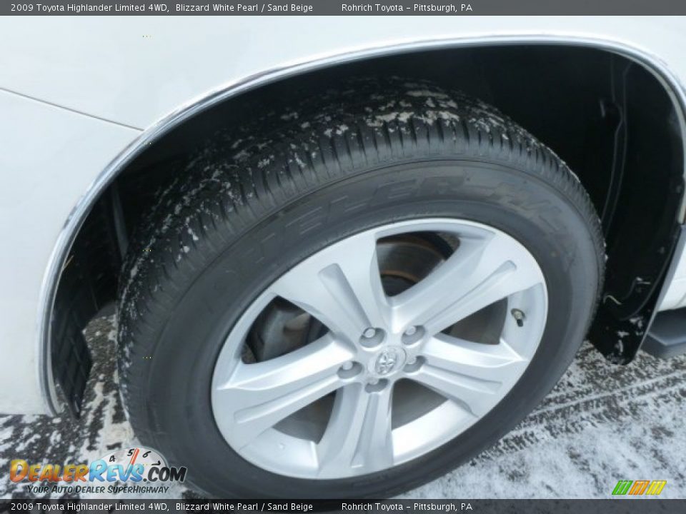 2009 Toyota Highlander Limited 4WD Blizzard White Pearl / Sand Beige Photo #8