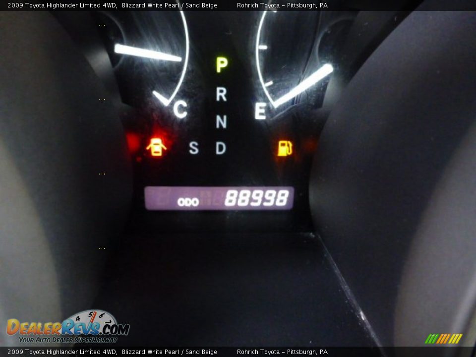 2009 Toyota Highlander Limited 4WD Blizzard White Pearl / Sand Beige Photo #9