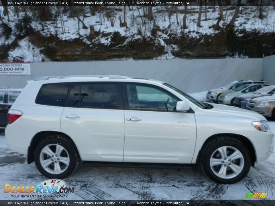 2009 Toyota Highlander Limited 4WD Blizzard White Pearl / Sand Beige Photo #10