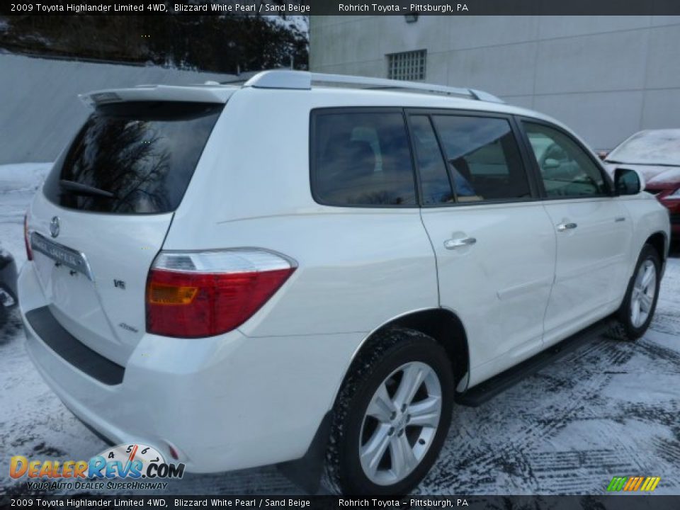 2009 Toyota Highlander Limited 4WD Blizzard White Pearl / Sand Beige Photo #15