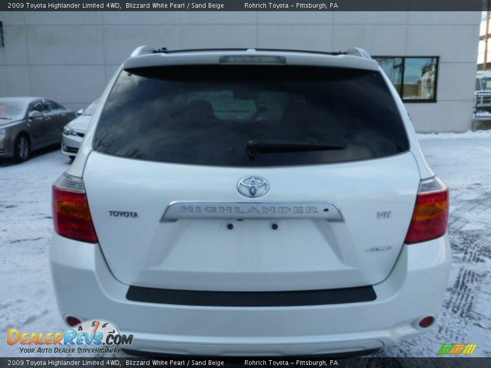 2009 Toyota Highlander Limited 4WD Blizzard White Pearl / Sand Beige Photo #16
