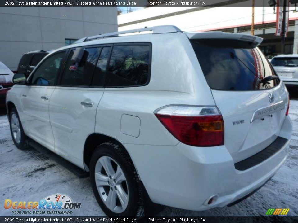2009 Toyota Highlander Limited 4WD Blizzard White Pearl / Sand Beige Photo #17