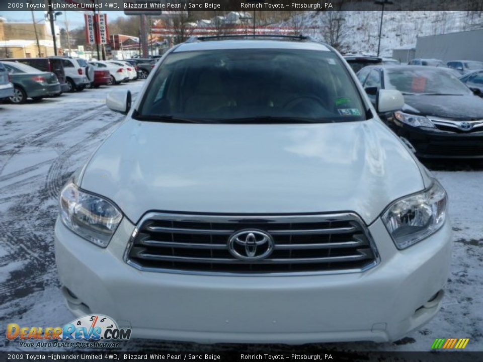 2009 Toyota Highlander Limited 4WD Blizzard White Pearl / Sand Beige Photo #18
