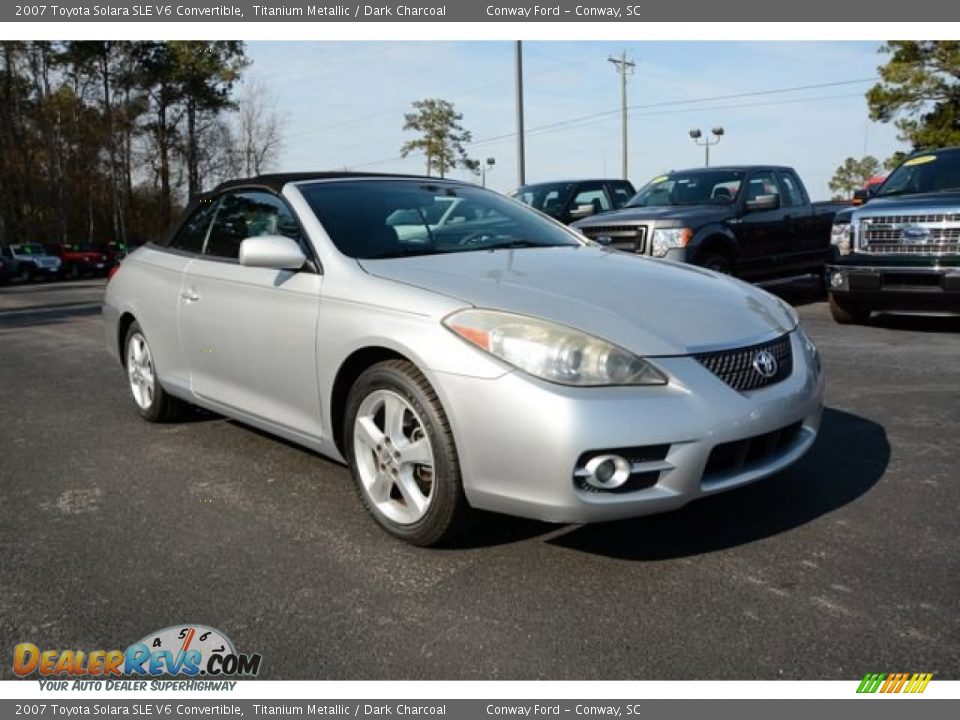 2007 Toyota Solara SLE V6 Convertible Titanium Metallic / Dark Charcoal Photo #3