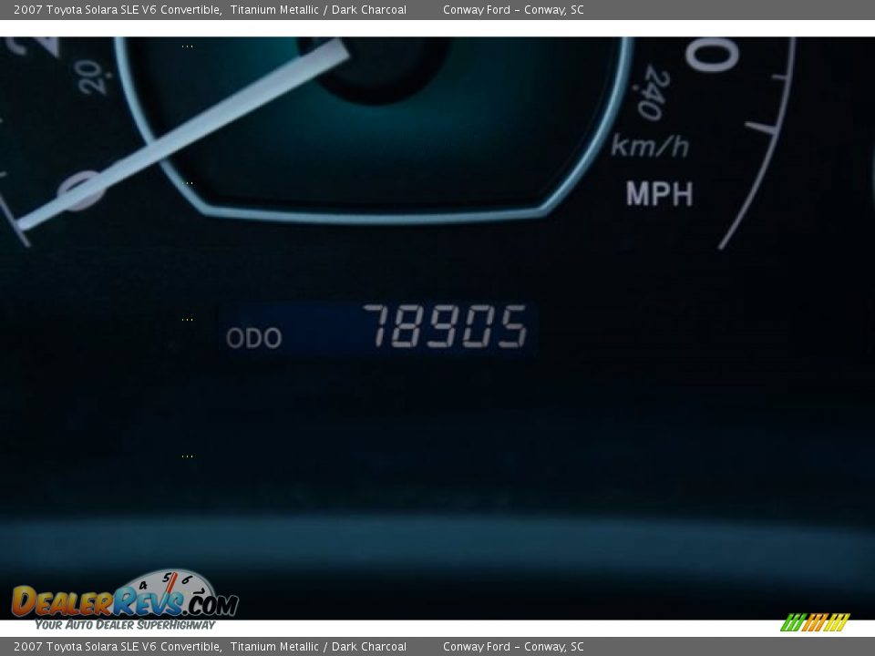 2007 Toyota Solara SLE V6 Convertible Titanium Metallic / Dark Charcoal Photo #21
