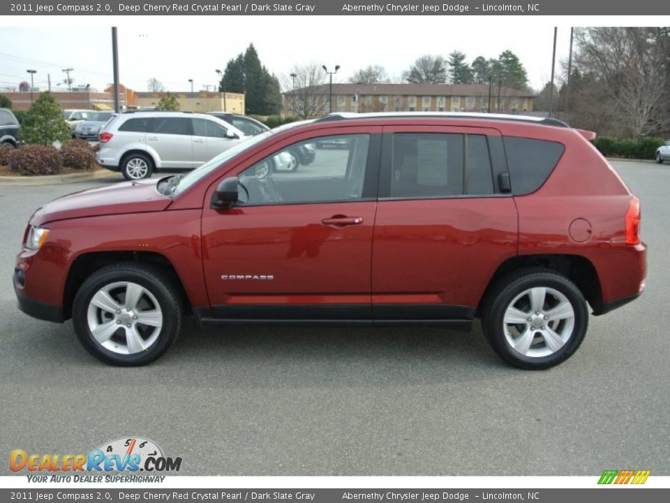 2011 Jeep Compass 2.0 Deep Cherry Red Crystal Pearl / Dark Slate Gray Photo #3