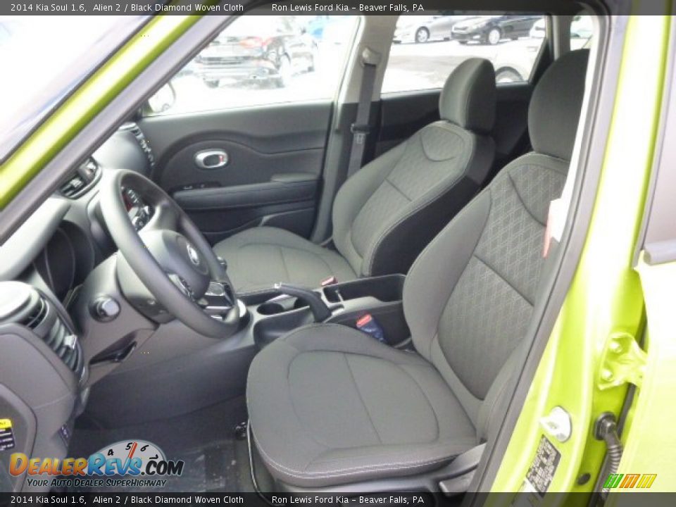 Black Diamond Woven Cloth Interior - 2014 Kia Soul 1.6 Photo #10