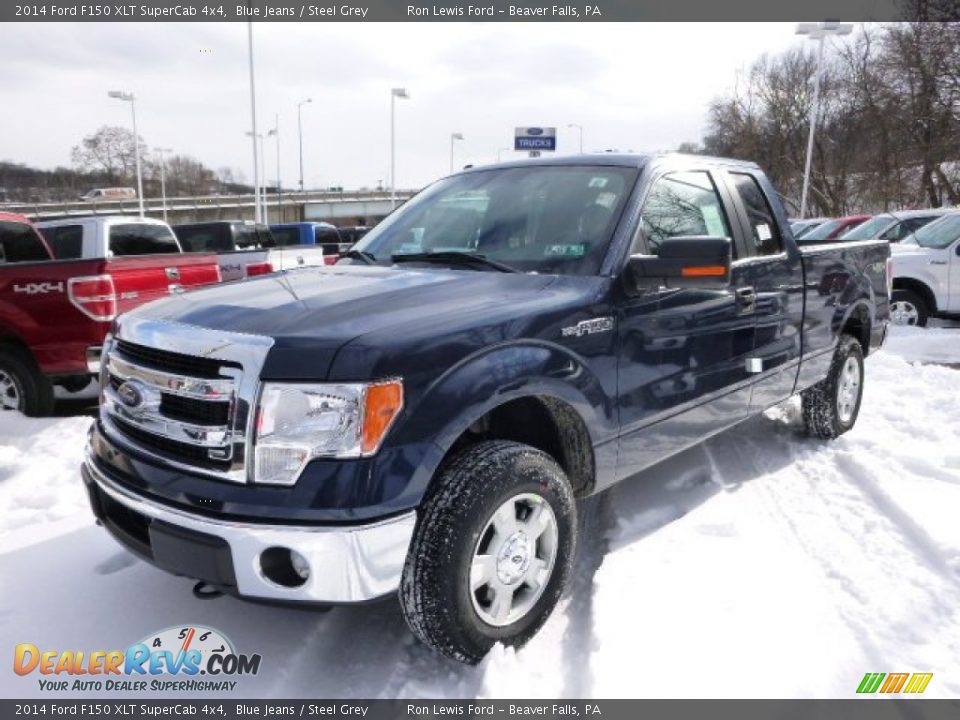 2014 Ford F150 XLT SuperCab 4x4 Blue Jeans / Steel Grey Photo #4
