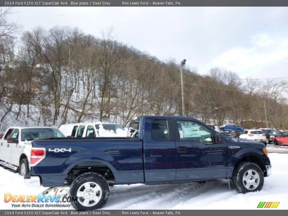2014 Ford F150 XLT SuperCab 4x4 Blue Jeans / Steel Grey Photo #5