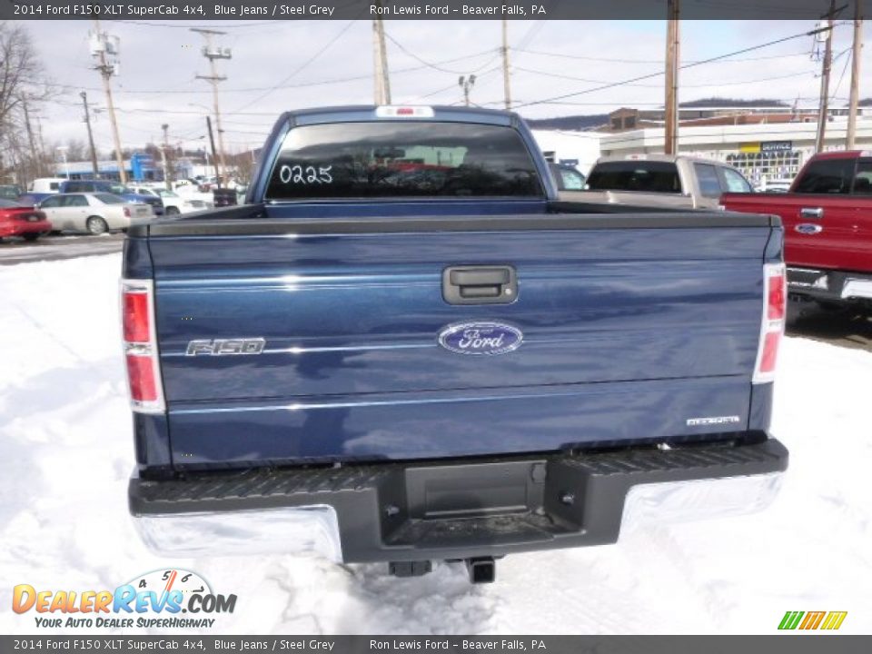 2014 Ford F150 XLT SuperCab 4x4 Blue Jeans / Steel Grey Photo #7