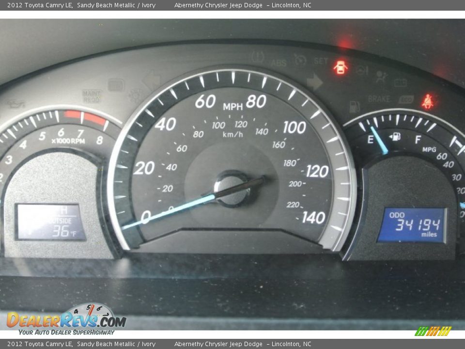 2012 Toyota Camry LE Sandy Beach Metallic / Ivory Photo #16