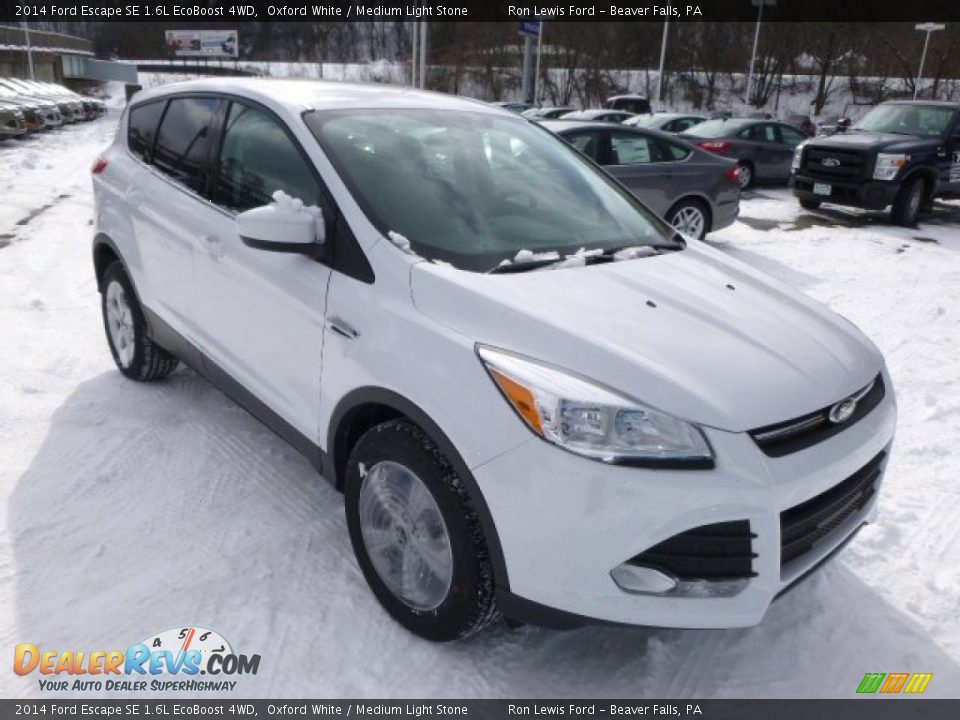 2014 Ford Escape SE 1.6L EcoBoost 4WD Oxford White / Medium Light Stone Photo #2