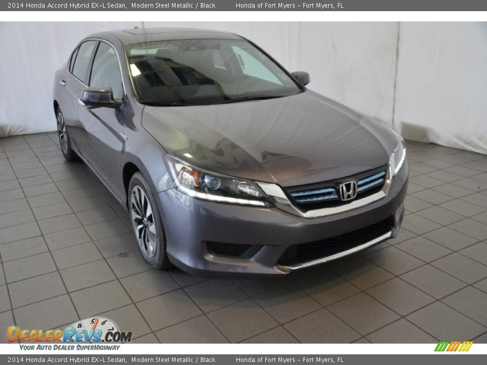 2014 Honda Accord Hybrid EX-L Sedan Modern Steel Metallic / Black Photo #1