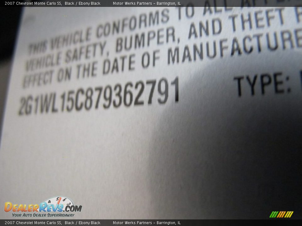 2007 Chevrolet Monte Carlo SS Black / Ebony Black Photo #29