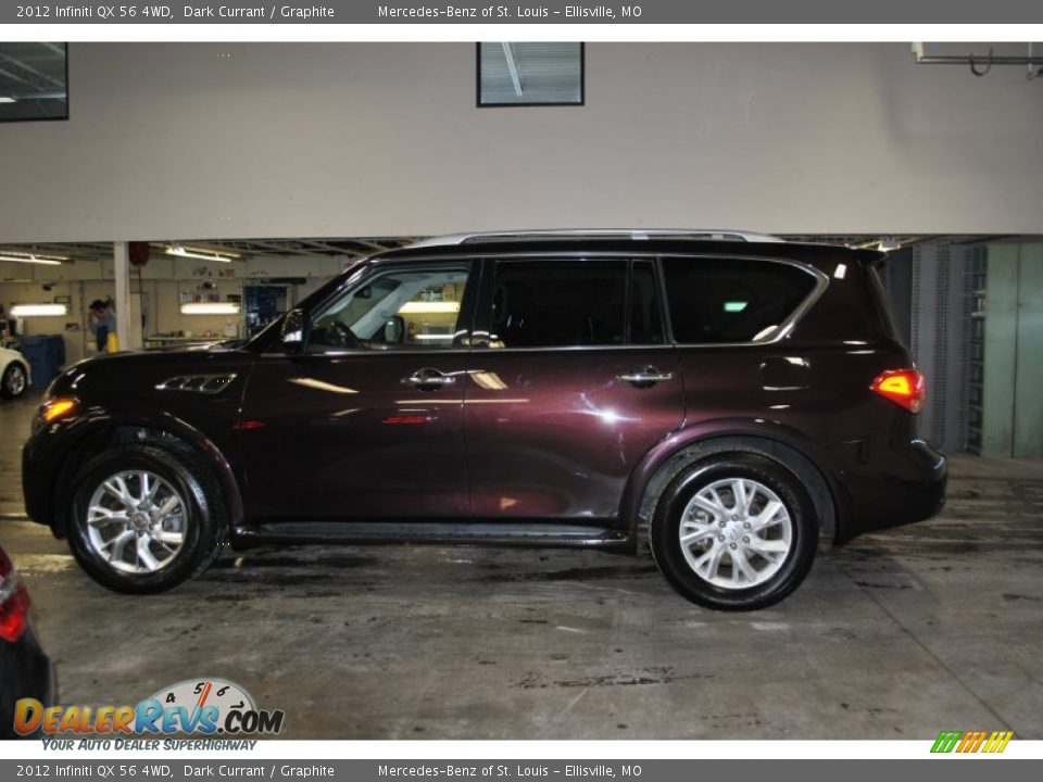 2012 Infiniti QX 56 4WD Dark Currant / Graphite Photo #10