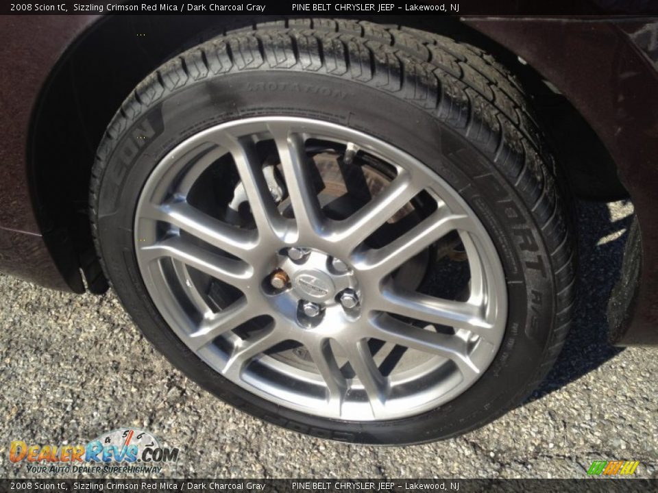 2008 Scion tC Sizzling Crimson Red Mica / Dark Charcoal Gray Photo #7