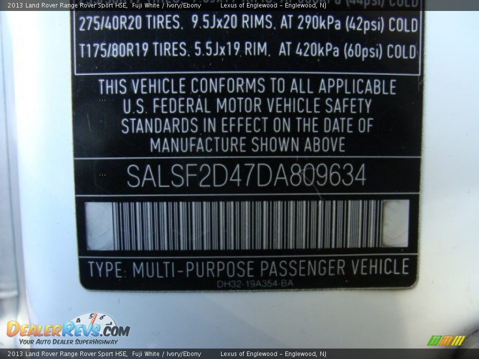 2013 Land Rover Range Rover Sport HSE Fuji White / Ivory/Ebony Photo #24