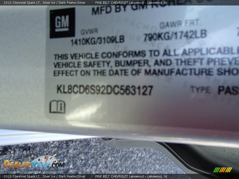 2013 Chevrolet Spark LT Silver Ice / Dark Pewter/Silver Photo #28