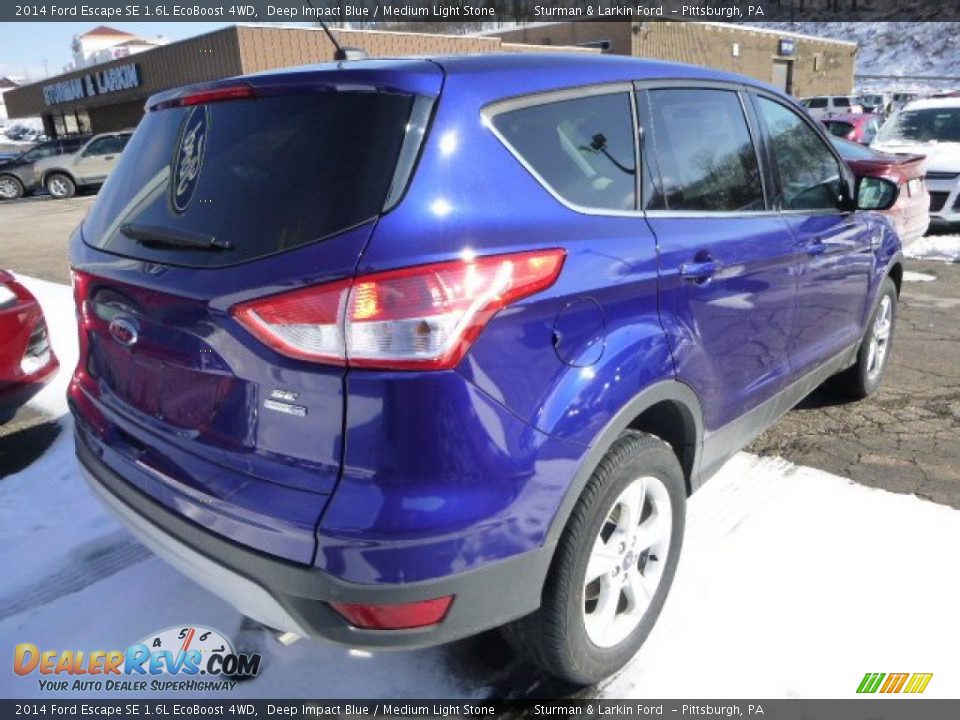 2014 Ford Escape SE 1.6L EcoBoost 4WD Deep Impact Blue / Medium Light Stone Photo #2