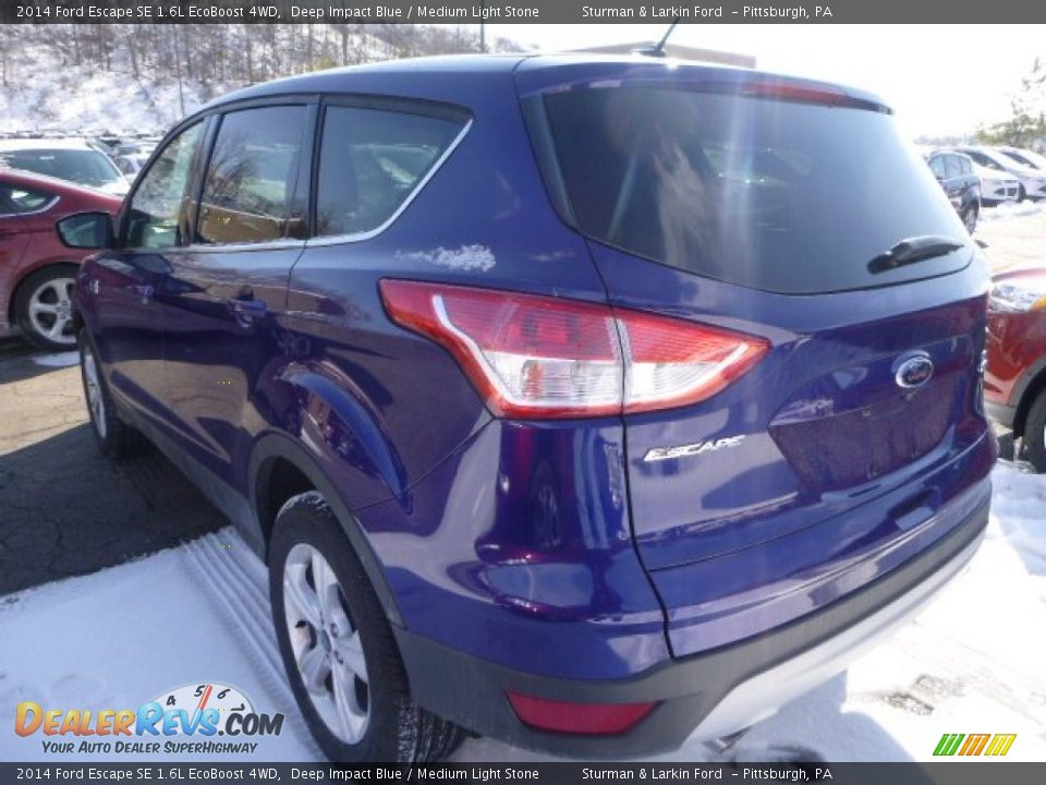2014 Ford Escape SE 1.6L EcoBoost 4WD Deep Impact Blue / Medium Light Stone Photo #4