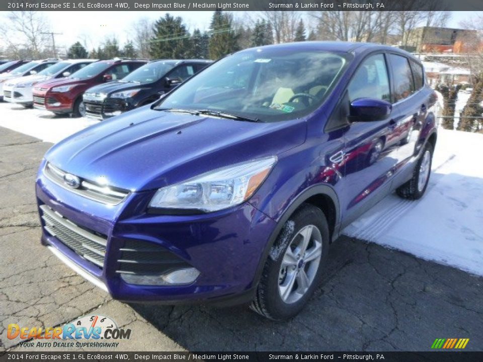 2014 Ford Escape SE 1.6L EcoBoost 4WD Deep Impact Blue / Medium Light Stone Photo #5