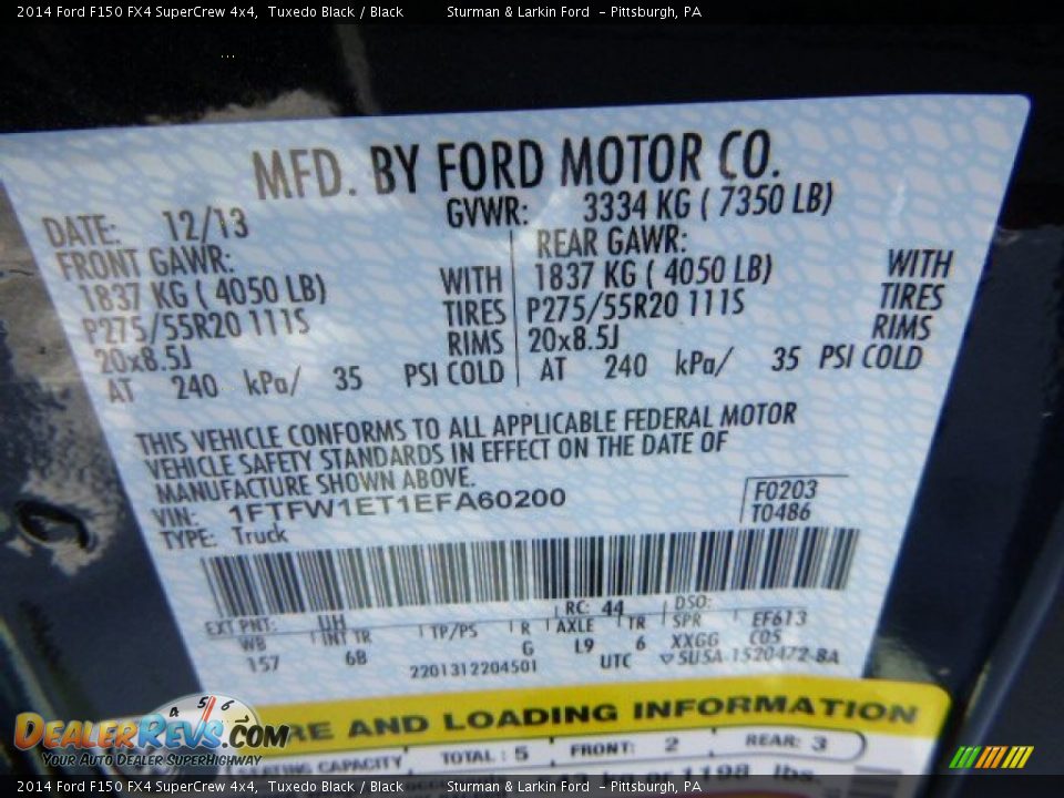 2014 Ford F150 FX4 SuperCrew 4x4 Tuxedo Black / Black Photo #14
