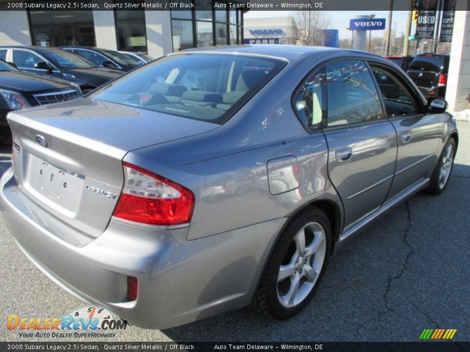 2008 Subaru Legacy 2.5i Sedan Quartz Silver Metallic / Off Black Photo #6