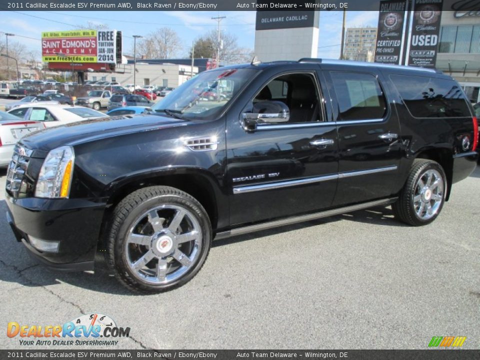 2011 Cadillac Escalade ESV Premium AWD Black Raven / Ebony/Ebony Photo #2