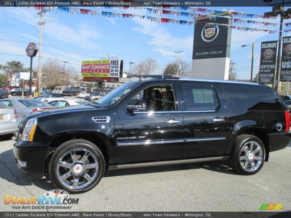 2011 Cadillac Escalade ESV Premium AWD Black Raven / Ebony/Ebony Photo #3