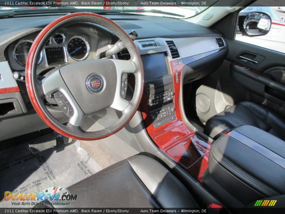 2011 Cadillac Escalade ESV Premium AWD Black Raven / Ebony/Ebony Photo #11