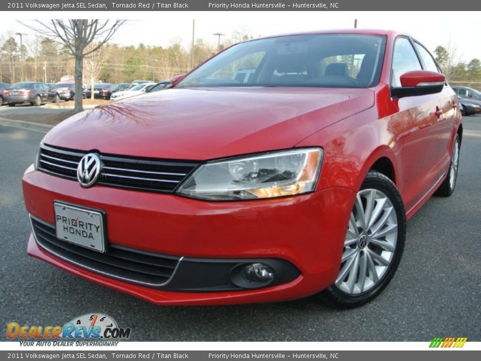 2011 Volkswagen Jetta SEL Sedan Tornado Red / Titan Black Photo #1