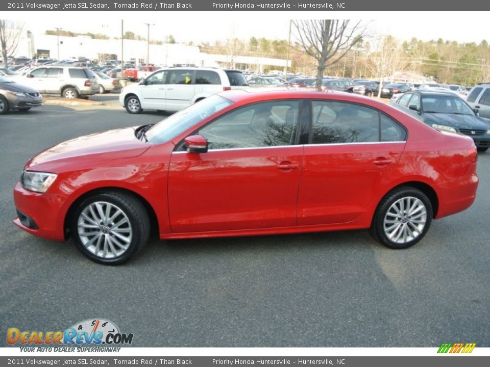 2011 Volkswagen Jetta SEL Sedan Tornado Red / Titan Black Photo #6