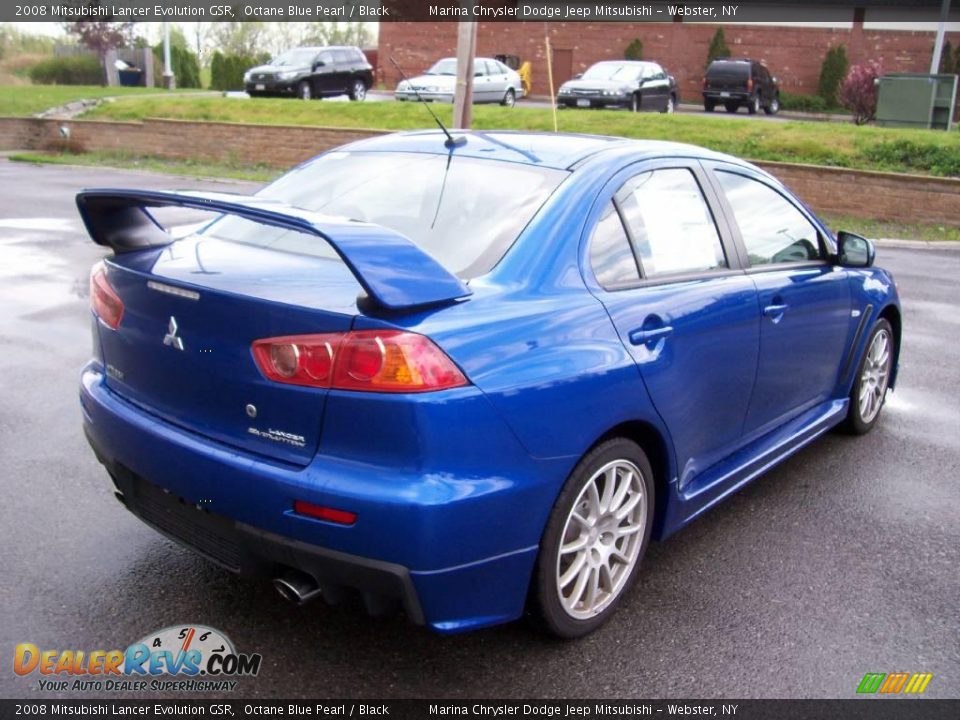 2008 Mitsubishi Lancer Evolution GSR Octane Blue Pearl / Black Photo #12