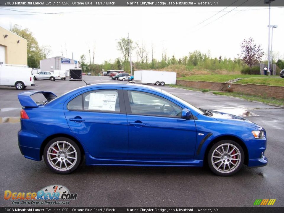 2008 Mitsubishi Lancer Evolution GSR Octane Blue Pearl / Black Photo #13