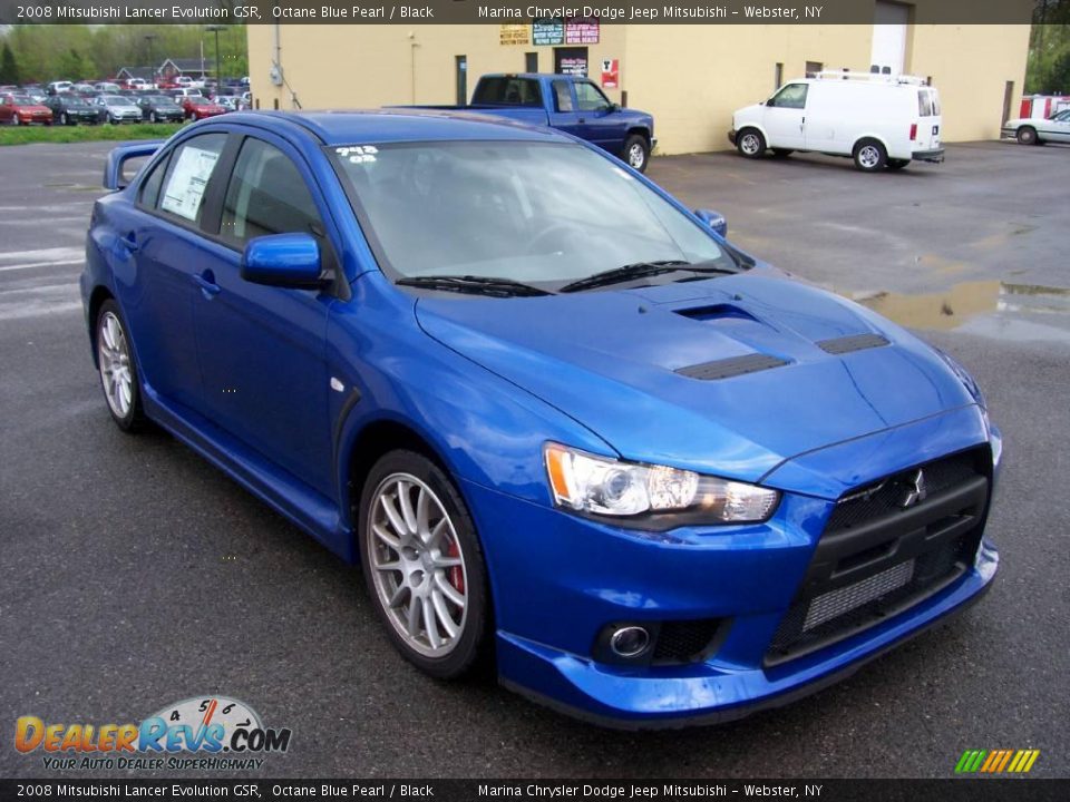 2008 Mitsubishi Lancer Evolution GSR Octane Blue Pearl / Black Photo #14